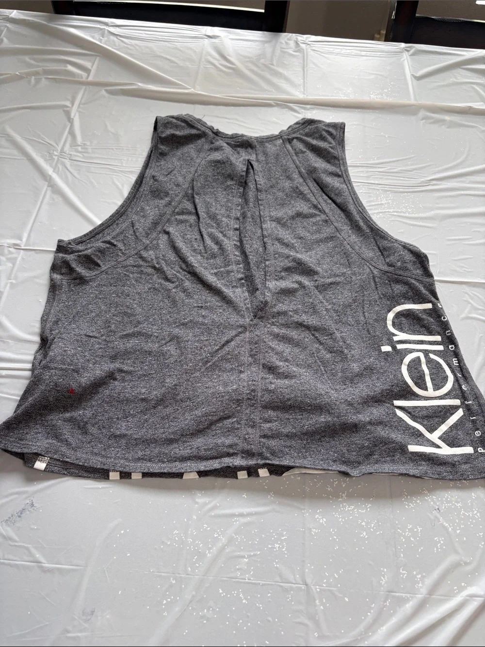 Calvin Klein Dark Gray Sleeveless Open Back Logo Tank - Picture 9 of 10